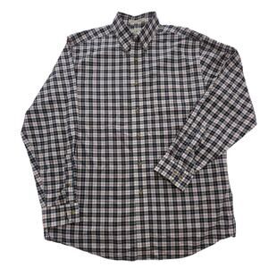 L.L.Bean Men's Wrinkle Resistant Kennebunk Red/Navy/Yellow/White Lng-Sleeve Sz M